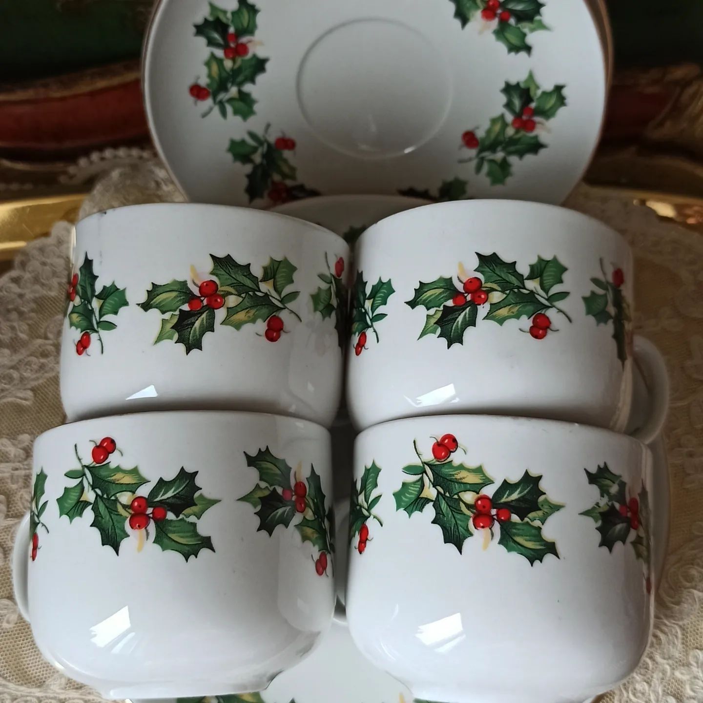 Conjunto de Porcelana  Natalino com 12 Peças