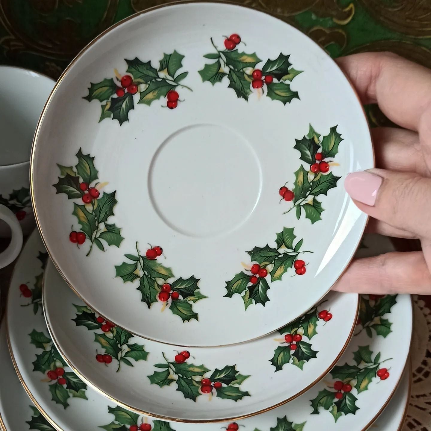 Conjunto de Porcelana  Natalino com 12 Peças