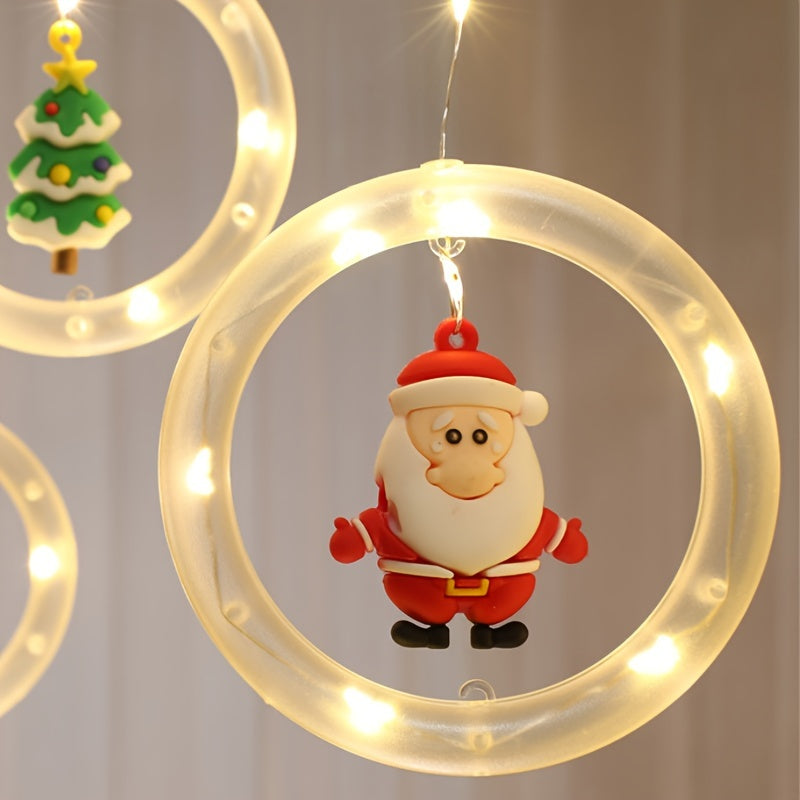 Luz de Natal LED Colorida do Papai Noel para Janela com USB