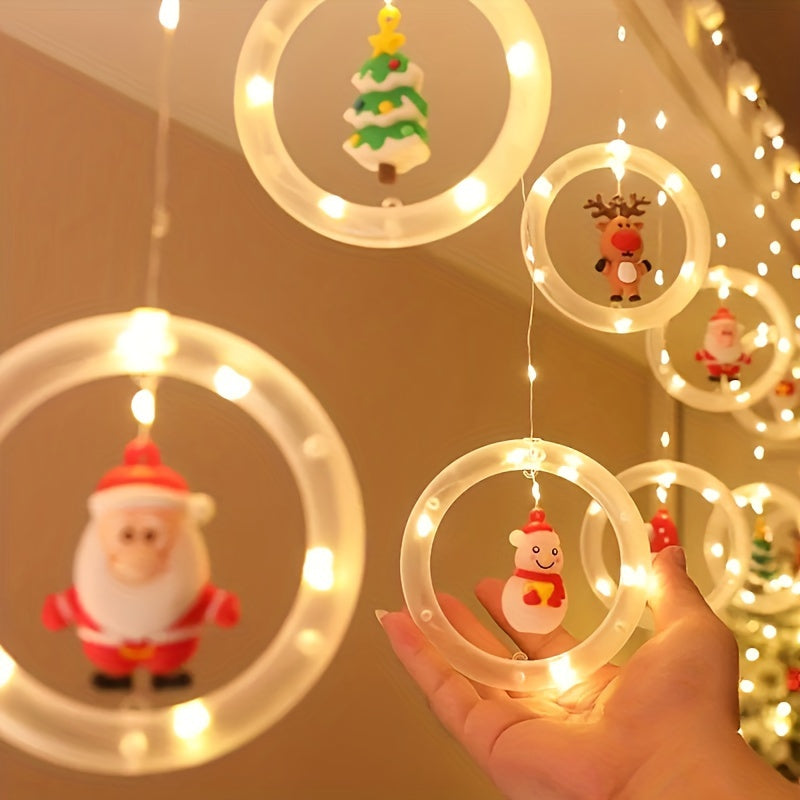 Luz de Natal LED Colorida do Papai Noel para Janela com USB